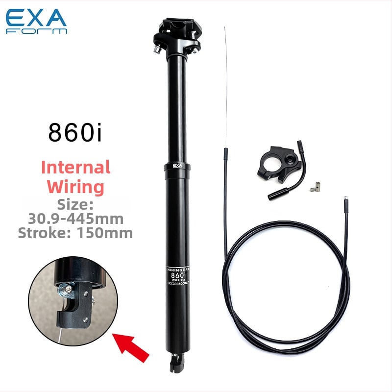 Exaform 860i Ποδηλατικό Σέλα με αποσβεστική ανάρτηση, εσωτερική διαδρομή καλωδίων, κράμα αλουμινίου, για ποδήλατο βουνού