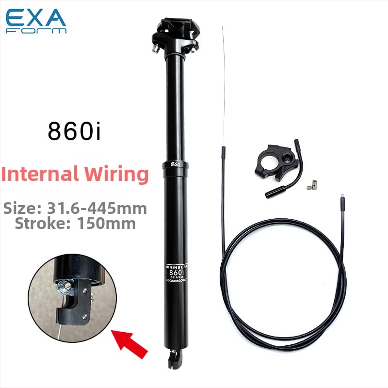 Exaform 860i Ποδηλατικό Σέλα με αποσβεστική ανάρτηση, εσωτερική διαδρομή καλωδίων, κράμα αλουμινίου, για ποδήλατο βουνού