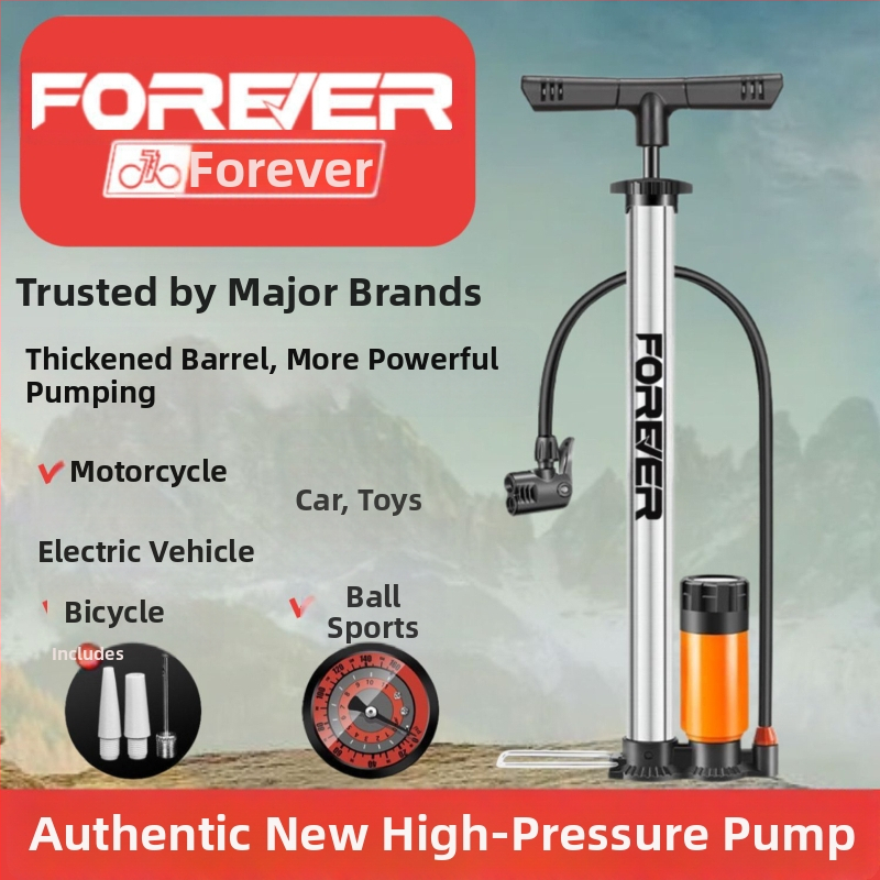 Vysokotlaková ručná pumpa pre bicykel, e-bike, motocykel, auto, domáce použitie a basketbal – viacúčelová