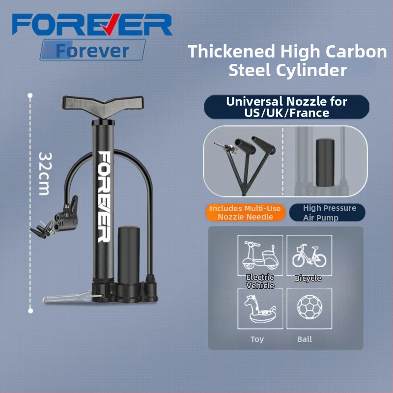 Vysokotlaková ručná pumpa pre bicykel, e-bike, motocykel, auto, domáce použitie a basketbal – viacúčelová