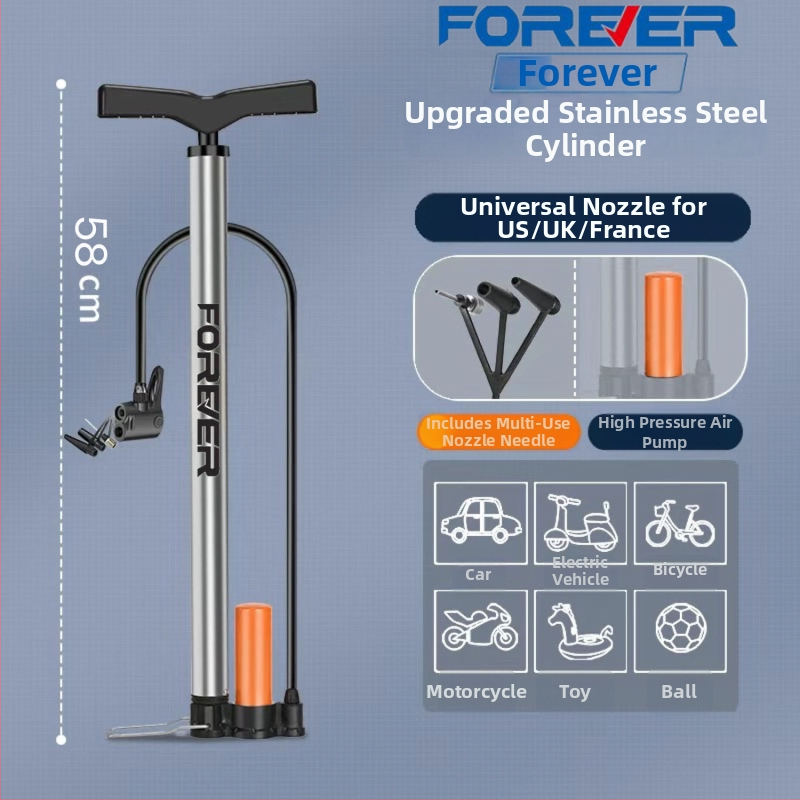 Vysokotlaková ručná pumpa pre bicykel, e-bike, motocykel, auto, domáce použitie a basketbal – viacúčelová