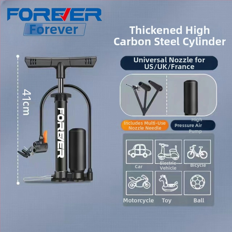 Vysokotlaková ručná pumpa pre bicykel, e-bike, motocykel, auto, domáce použitie a basketbal – viacúčelová