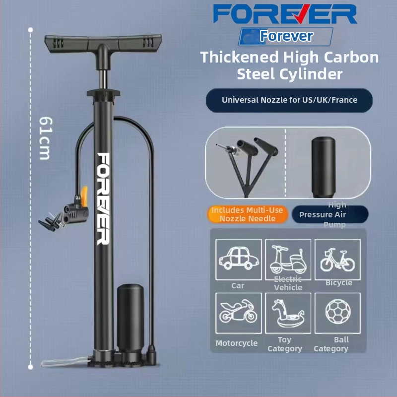 Vysokotlaková ručná pumpa pre bicykel, e-bike, motocykel, auto, domáce použitie a basketbal – viacúčelová