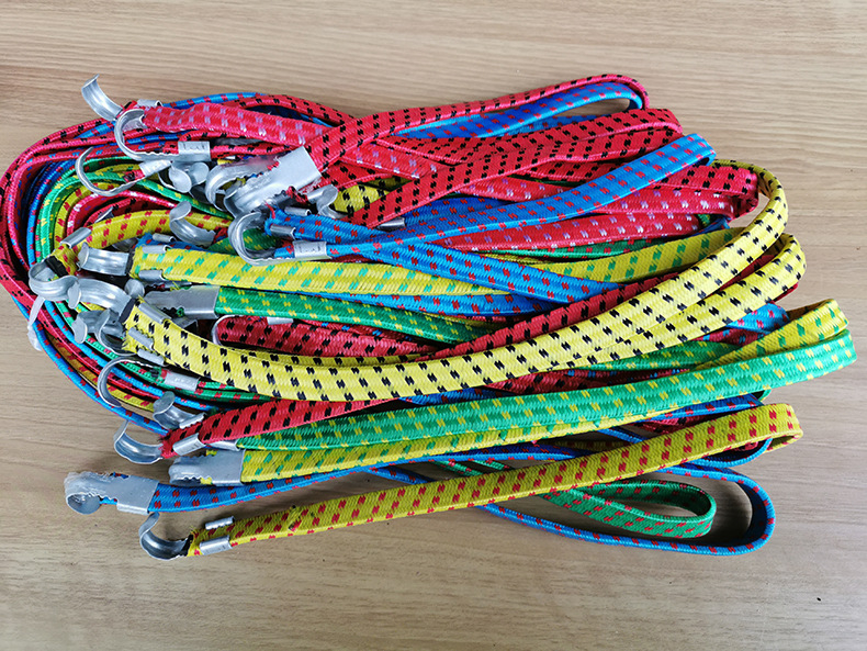 Curea pentru bagaje de bicicletă, din cauciuc, lungimi 1.0-1.8 m, cârlige din fier, din cablu și din fier perforat, sarcină 40 kg