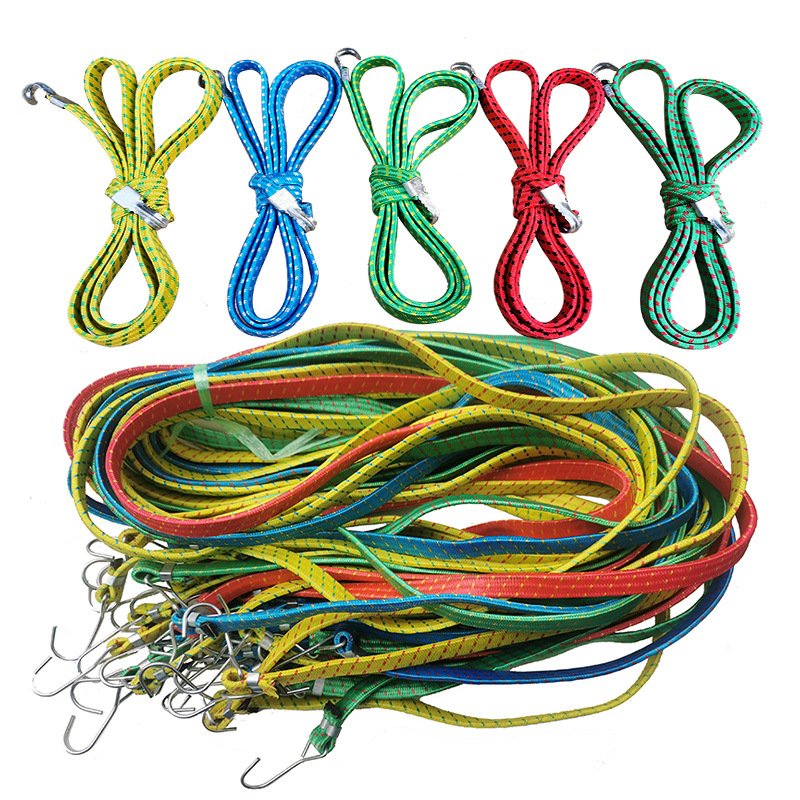 Curea pentru bagaje de bicicletă, din cauciuc, lungimi 1.0-1.8 m, cârlige din fier, din cablu și din fier perforat, sarcină 40 kg