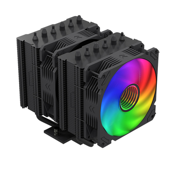 Hlađenje CPU s dvostrukim tornjem, zračno hlađenje, ARGB, šest toplinskih cijevi, dvostruki ventilator, kompatibilan s 1700/AM5
