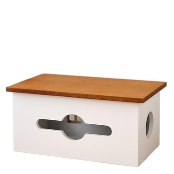 Desktop kutija za organizaciju kablova – drvena kutija za kabelske žice, moderni minimalistički stil, model 985, kapacitet 18 L, uzorak 69850