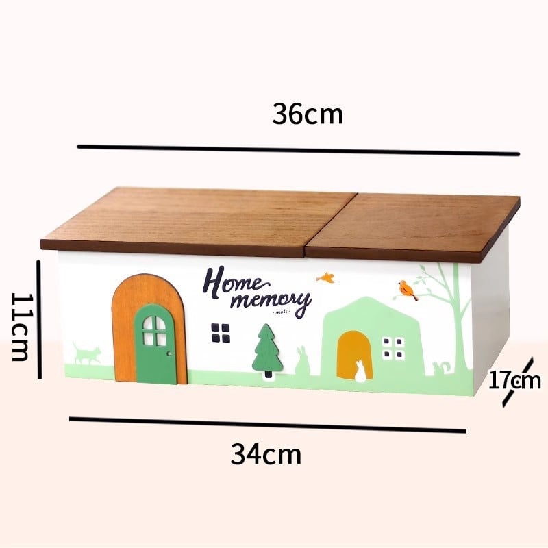 Desktop kutija za organizaciju kablova – drvena kutija za kabelske žice, moderni minimalistički stil, model 985, kapacitet 18 L, uzorak 69850