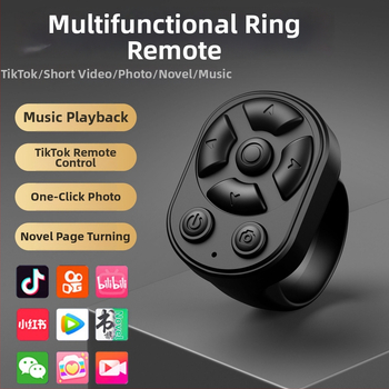 Bluetooth prsteňové diaľkové ovládanie pre selfie s videospúšťačom (K02s, ABS, 30 mAh, 20 g, Univerzálny)