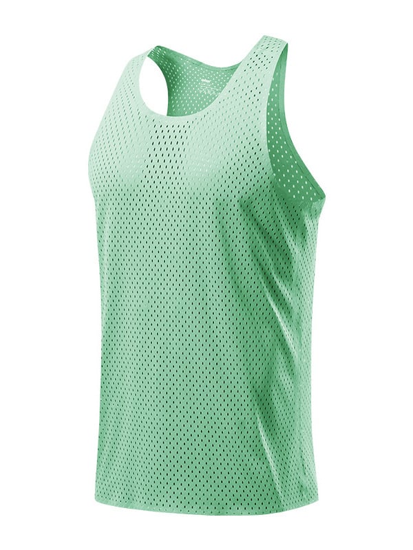 Ανδρικό αμάνικο αθλητικό γιλέκο για τρέξιμο, καλοκαίρι, γρήγορο στέγνωμα, διαπνέον, με δίχτυ, 95% πολυεστέρας