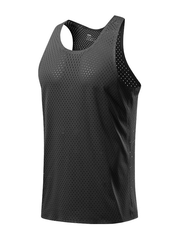 Ανδρικό αμάνικο αθλητικό γιλέκο για τρέξιμο, καλοκαίρι, γρήγορο στέγνωμα, διαπνέον, με δίχτυ, 95% πολυεστέρας