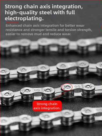 Horská a cestná reťaz bicykla, 8 rýchlostí, sekcia 116, rozteč 7,2, karbónová oceľ