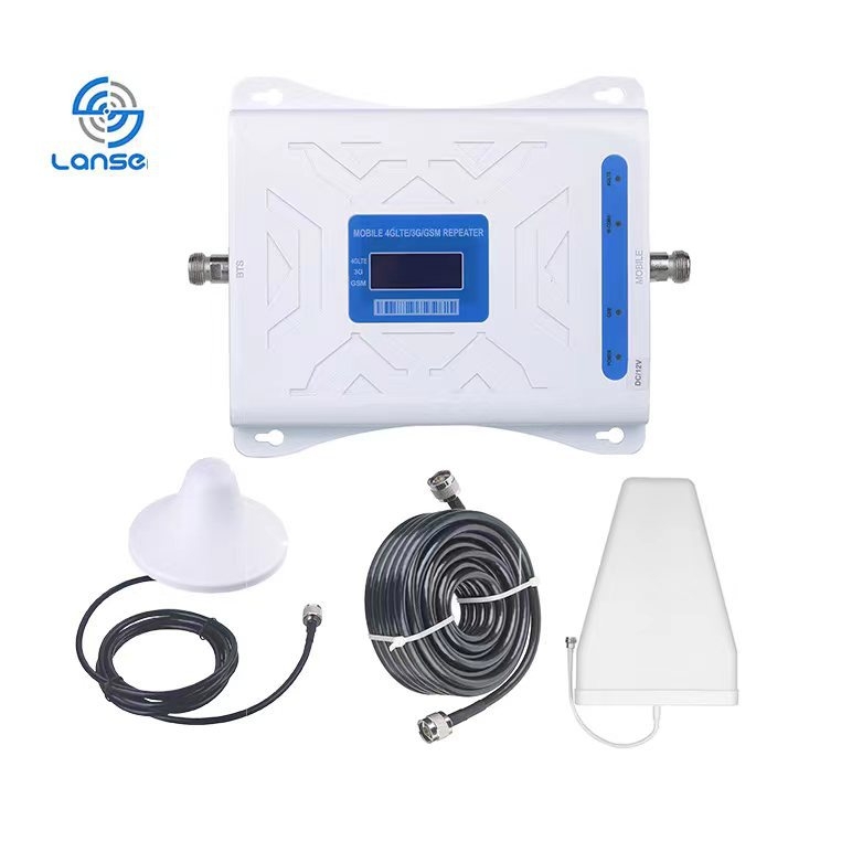 LANSHEN LSGDWB Unutarnji 4G pojačivač signala za mobilni telefon, 900/1800/2100 MHz, pokrivenost do 1000 m2, ugrađeni firewall, OEM