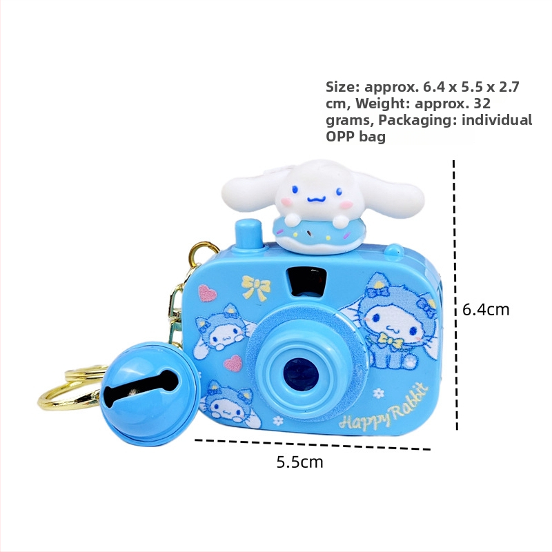 Kljucni lanac s projekcijskom kamerom, svijetleći, slatki crtani stil, plastika, individualno pakirano