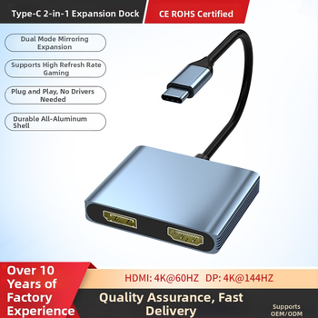 USB-C dokovacia stanica HDMI/DP, MST rozdeľovač 4K 144 Hz pre herný PC