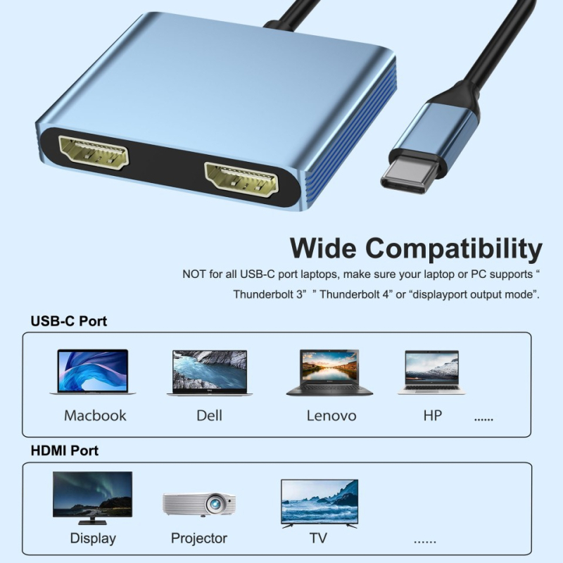Type-C Dock HDMI/DP s MST za 4K@144Hz, Plug-and-Play