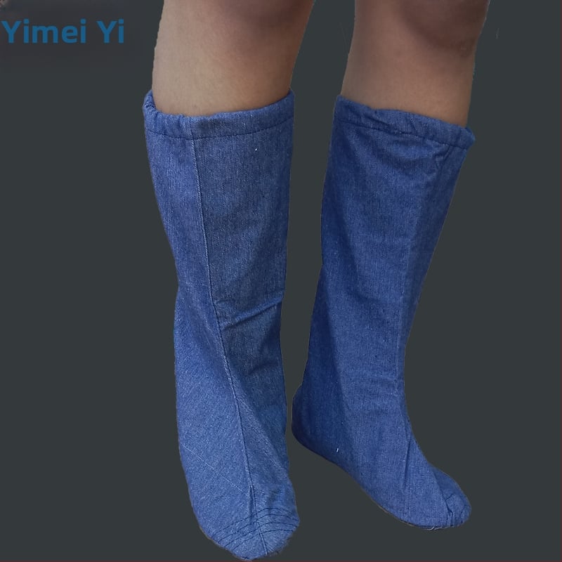 Миньорски памучни чорапи с подплатени вложки за ботуши, висок маншет, влагоотводни, индустриална и минна употреба в студени складове