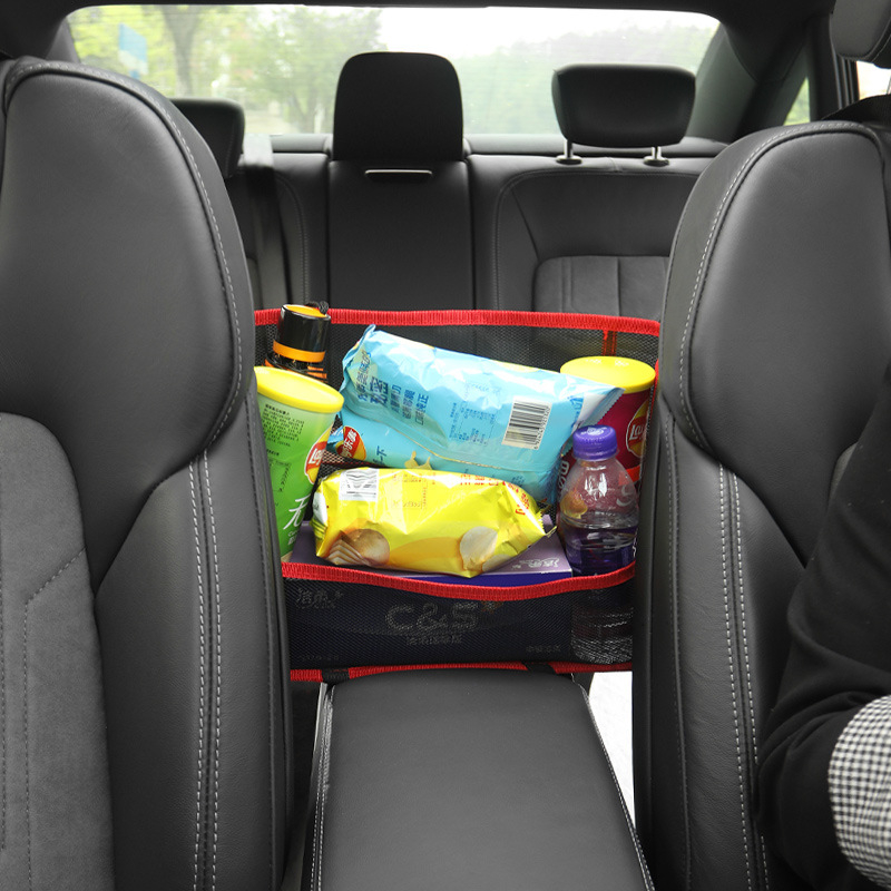Geantă de depozitare pentru spătarul scaunului – tip agăţat, plasă din material de înaltă calitate, compatibil universal, personalizabilă