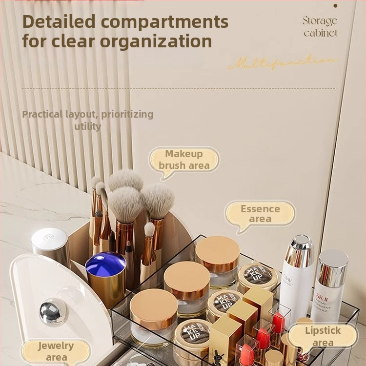 Organizator de cosmetică cu compartimente, acrilic, stil vintage, model 20250710001