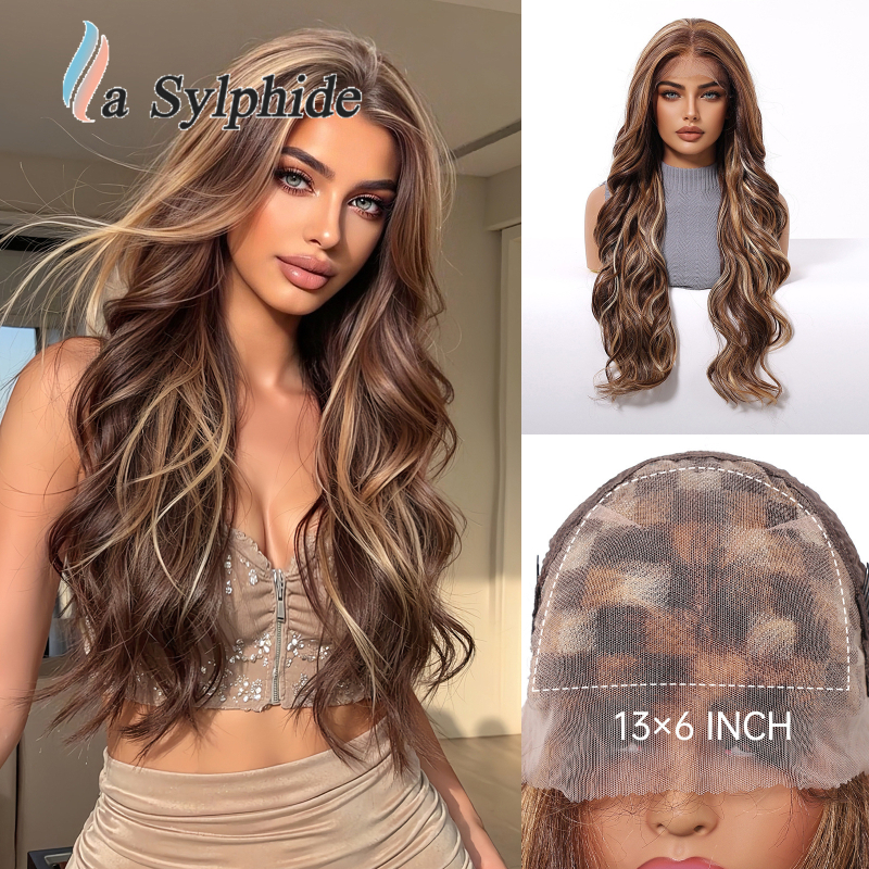 La Sylphide kovrčava perika s pramenom i čipkom na prednjem dijelu, ručno tkanо, sintetičko vlakno Futura, može se bojiti