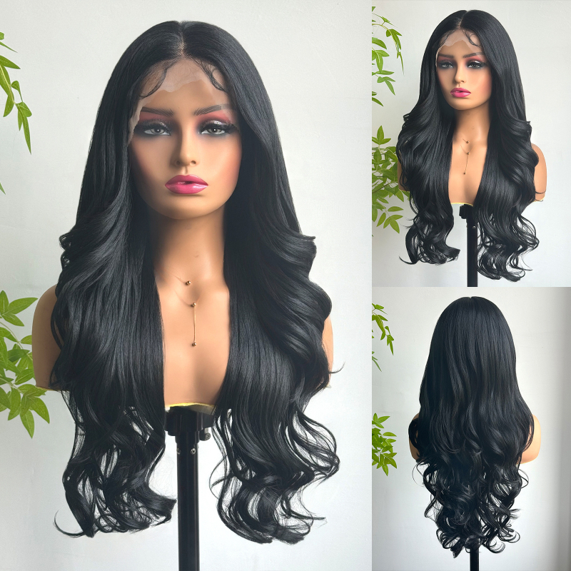 La Sylphide kovrčava perika s pramenom i čipkom na prednjem dijelu, ručno tkanо, sintetičko vlakno Futura, može se bojiti