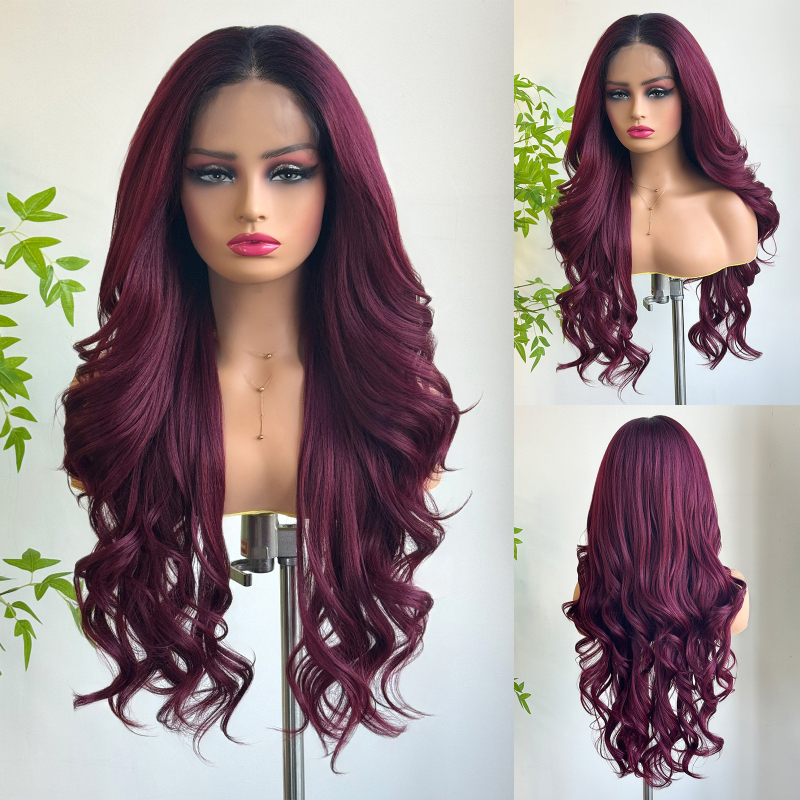 La Sylphide kovrčava perika s pramenom i čipkom na prednjem dijelu, ručno tkanо, sintetičko vlakno Futura, može se bojiti