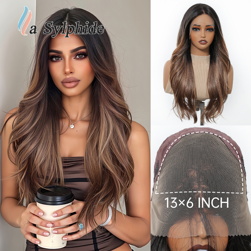 La Sylphide kovrčava perika s pramenom i čipkom na prednjem dijelu, ručno tkanо, sintetičko vlakno Futura, može se bojiti