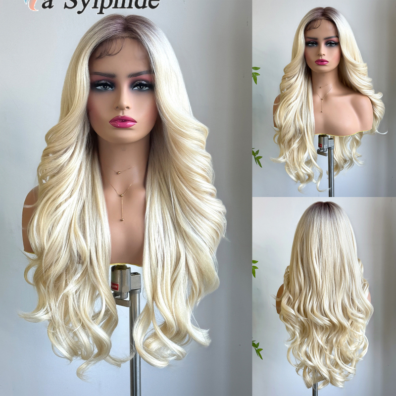 La Sylphide kovrčava perika s pramenom i čipkom na prednjem dijelu, ručno tkanо, sintetičko vlakno Futura, može se bojiti