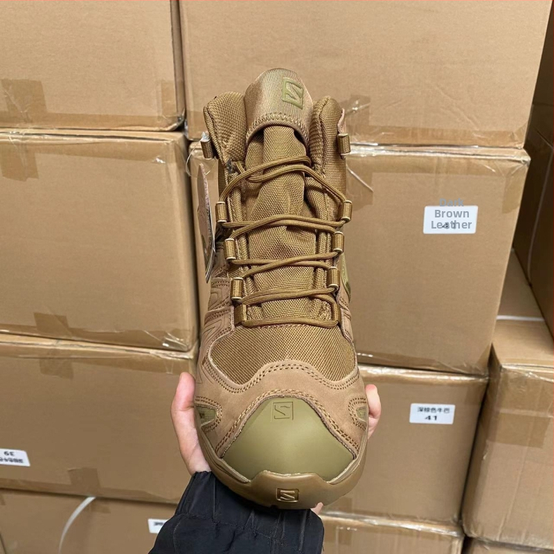 Защитни планински обувки с телешка кожа, стоманена носна част, против пробив, средна горна част