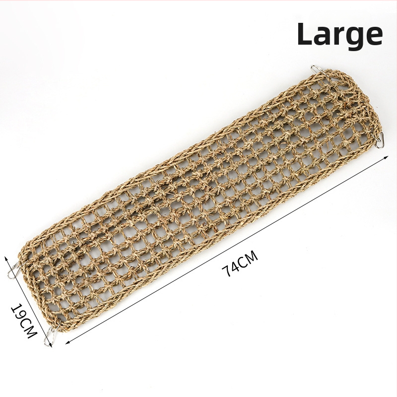 Hračky pre papagáje s trávovou sieťou, mrakový rebrík, lezecký rebrík, hryzacia hračka a hojdačkový kruh