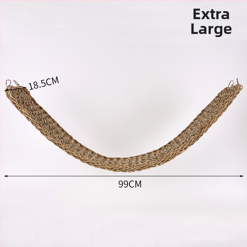 Hračky pre papagáje s trávovou sieťou, mrakový rebrík, lezecký rebrík, hryzacia hračka a hojdačkový kruh