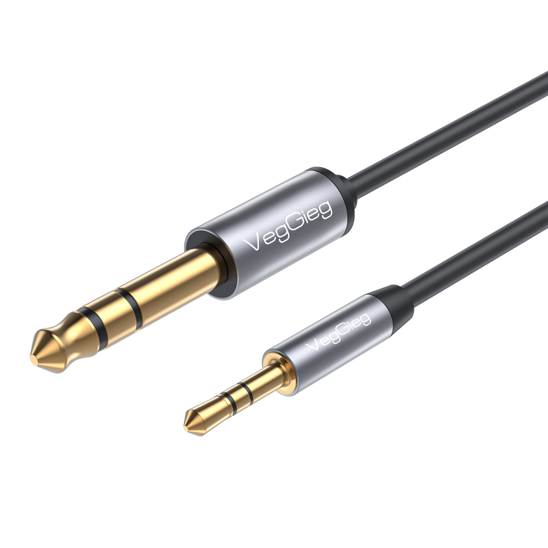 Weige W-S audio adapter: 6,5 mm muški na 3,5 mm ženski priključak, konverzija linije 2,5/3,5 mm, za računala, slušalice i mikrofon