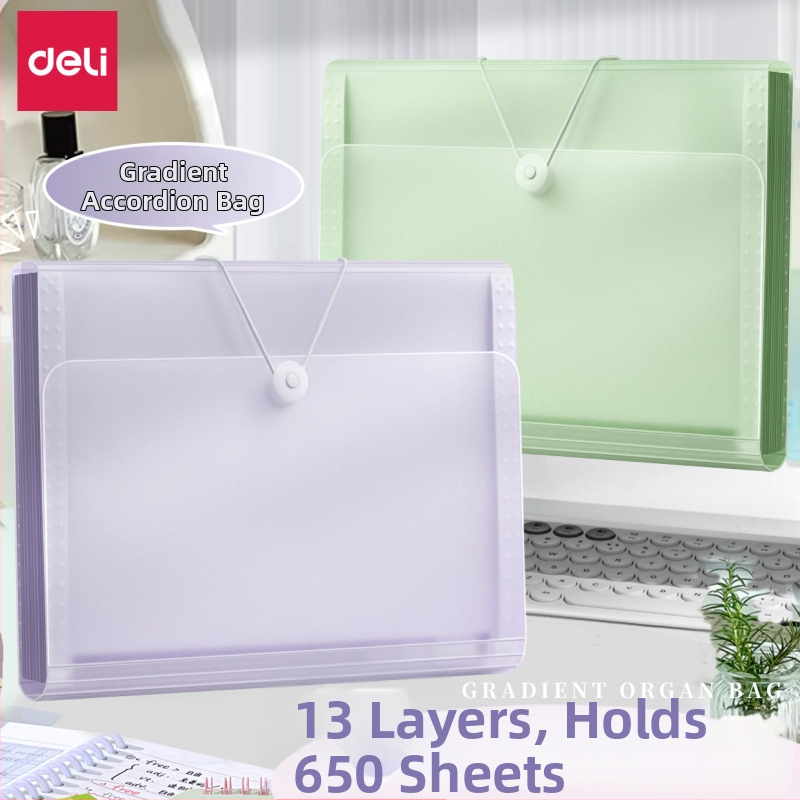 Deli 5238 Plastový organizér na súbory s 13 vreckami