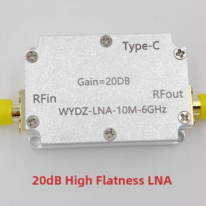 RF zosilňovač s vysokou rovnomernosťou odozvy, rozsah 10 MHz–6 GHz, zisk 10/20/30/40 dB, pre vysielanie alebo prijímanie signálu