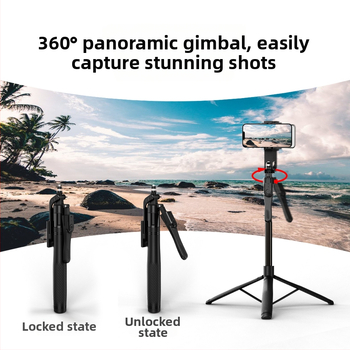 K29 Bluetooth селфи пръчка със стабилизатор за ръчно държане, антитрептене, светлина за снимане, корпус от сплав, дистанционно включено, универсален подов трипод