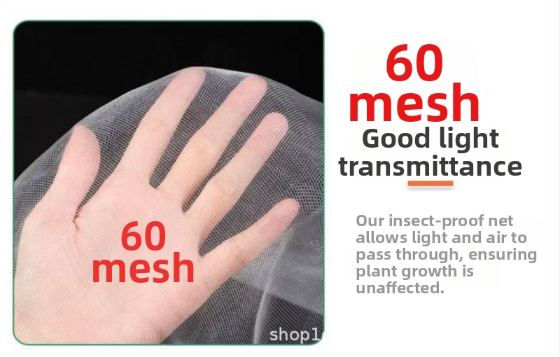 Polietilenska mreža protiv insekata za staklenik (Materijal: polietilen; Veličina mreže: 14–120 mesh; Promjer žice: 10–20; Šifra proizvoda: 001; Radni vijek: 3–5 godina)