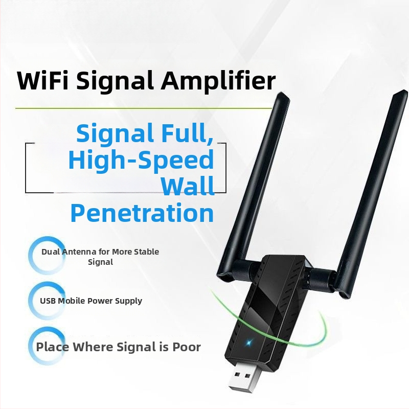Napájaný cez USB Wi‑Fi zosilňovač pre domáci smerovač – opakovač a bezdrôtový extender cez stenu
