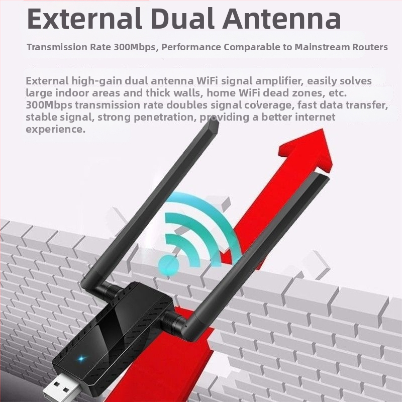 Napájaný cez USB Wi‑Fi zosilňovač pre domáci smerovač – opakovač a bezdrôtový extender cez stenu