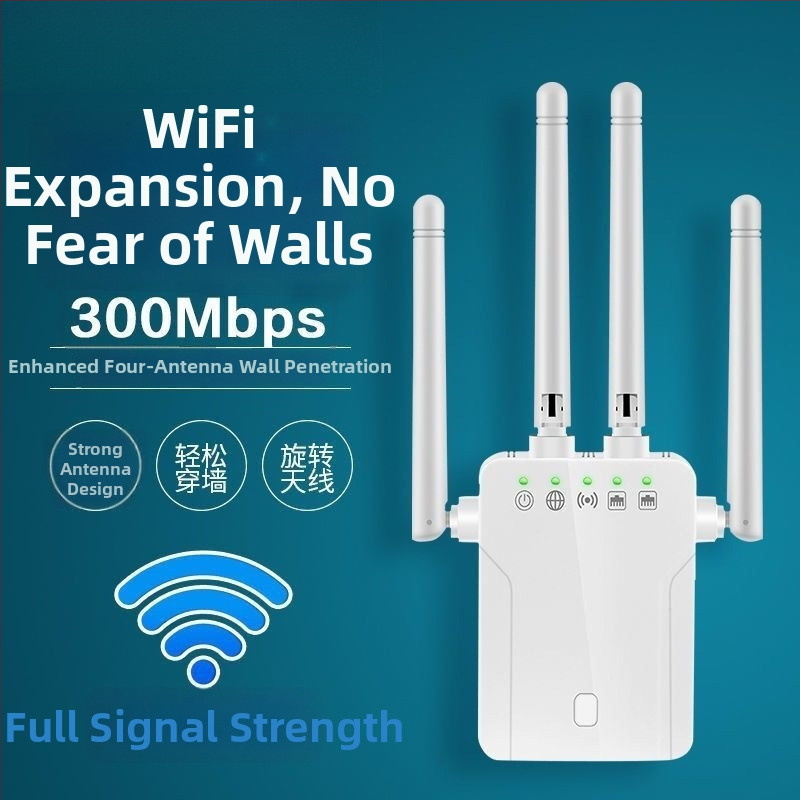 Napájaný cez USB Wi‑Fi zosilňovač pre domáci smerovač – opakovač a bezdrôtový extender cez stenu