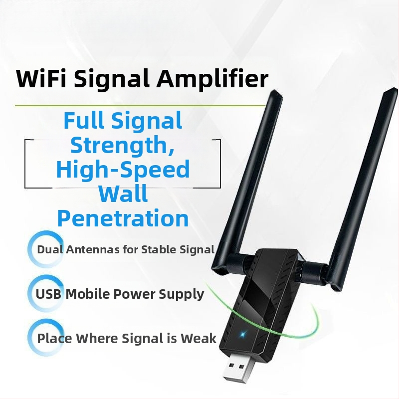 Napájaný cez USB Wi‑Fi zosilňovač pre domáci smerovač – opakovač a bezdrôtový extender cez stenu