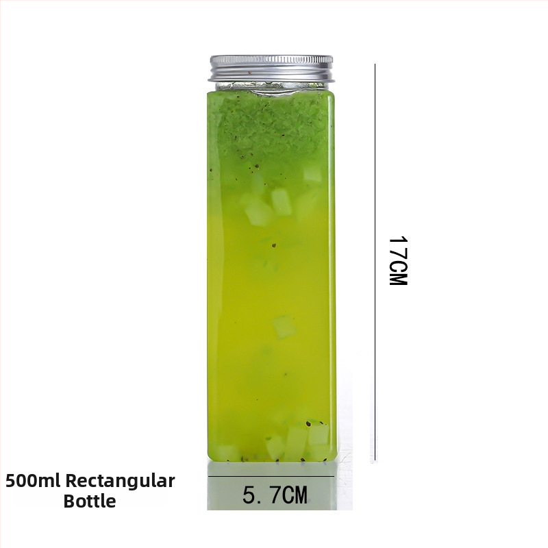 Jednokratna zatvorena plastična kvadratna čaša za napitke, 401–500 ml, PET