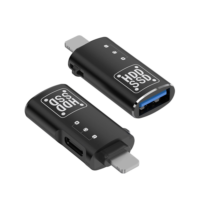 Metalni OTG adapter Type-C na Lightning za brzo prijenos podataka na USB disk i slušalice.