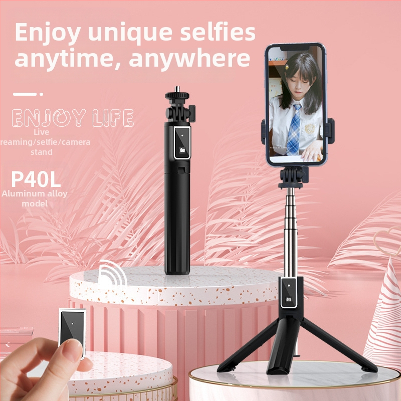 Портативен мултифункционален трипод със GoPro интерфейс за хоризонтално и вертикално снимане (Модел: P40S/P40L; Материали: алуминиева сплав + ABS + неръждаема стомана; Bluetooth: Да; Дистанционно: включено; Персонализация: Поддържа)