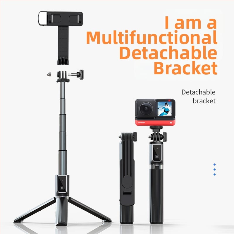 Портативен мултифункционален трипод със GoPro интерфейс за хоризонтално и вертикално снимане (Модел: P40S/P40L; Материали: алуминиева сплав + ABS + неръждаема стомана; Bluetooth: Да; Дистанционно: включено; Персонализация: Поддържа)
