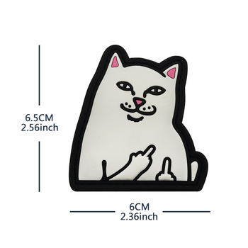 3D PVC επιθέμα γάτας με Velcro – Unisex, Street μόδα, ζωικό μοτίβο, εξωτερική χρήση, BACK HAND