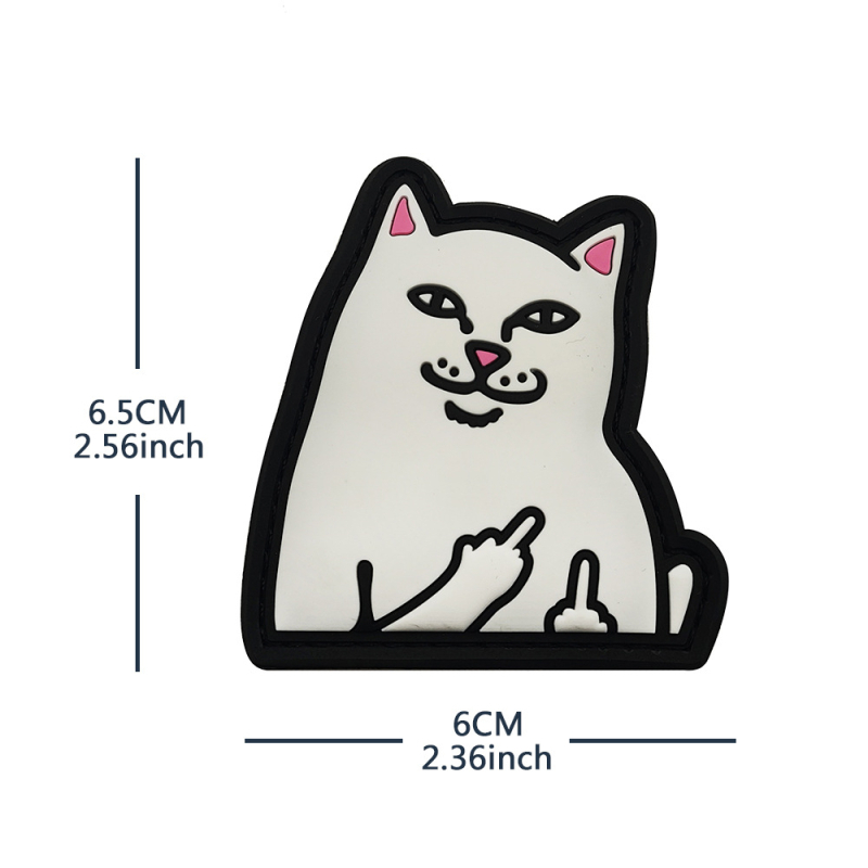 3D PVC επιθέμα γάτας με Velcro – Unisex, Street μόδα, ζωικό μοτίβο, εξωτερική χρήση, BACK HAND