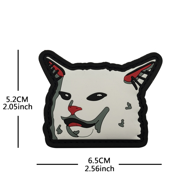 3D PVC επιθέμα γάτας με Velcro – Unisex, Street μόδα, ζωικό μοτίβο, εξωτερική χρήση, BACK HAND