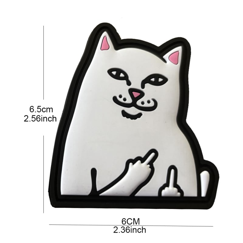 3D PVC επιθέμα γάτας με Velcro – Unisex, Street μόδα, ζωικό μοτίβο, εξωτερική χρήση, BACK HAND