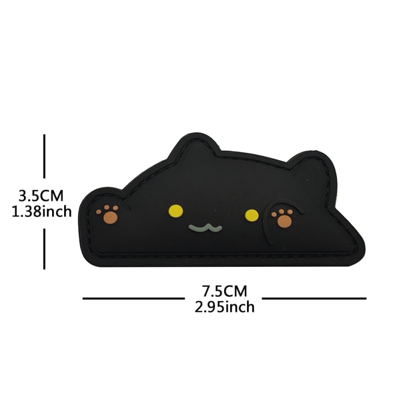 3D PVC επιθέμα γάτας με Velcro – Unisex, Street μόδα, ζωικό μοτίβο, εξωτερική χρήση, BACK HAND