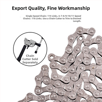 Meilong 002 reťaz na horské a cestné bicykle, kompatibilný s 8–11 rýchlosťami, kovová konštrukcia